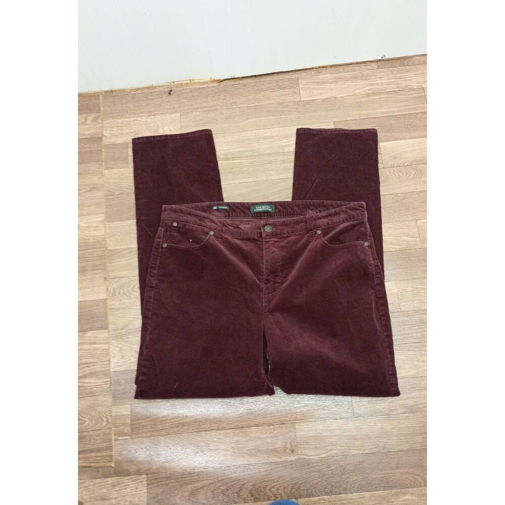 Talbots burgundy, straight leg corduroys, size 14
